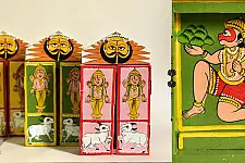 Kathanik . कथनिक ☀ Kaavad a Wooden Shrine - Hanuman { Single piece } ~ 4